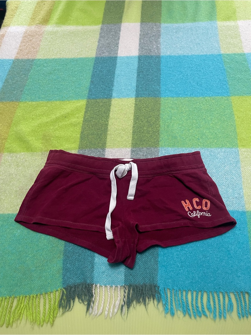Vintage Hollister Y2K Burgundy Micro Mini Sweat Booty Shorts